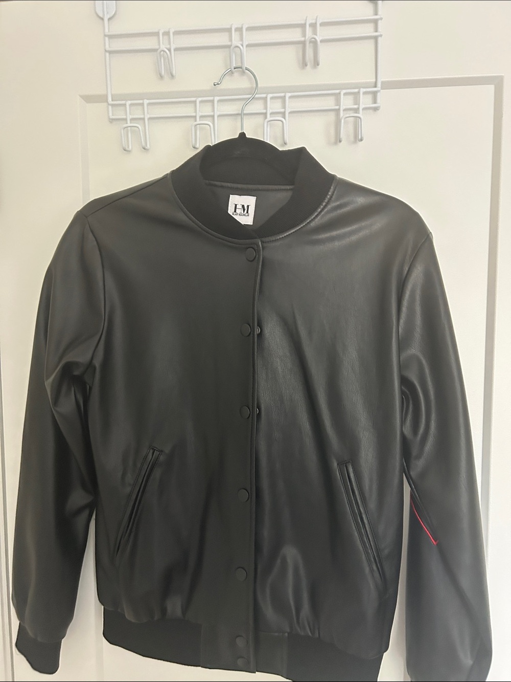 Hilary MacMillan Black Vegan Bomber Jacket